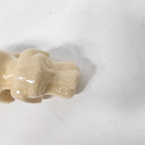 Vintage USA Pottery Ceramic Hound Dog Flower Pot Planter Pastel Cream Decor MCM - Picture 3 of 9